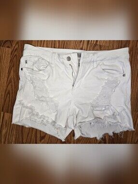 White Distressed Women’s Denim Shorts